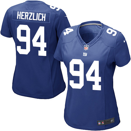 Women's Game Mark Herzlich Nike Jersey Royal Blue Home - #94 NFL New York Giants